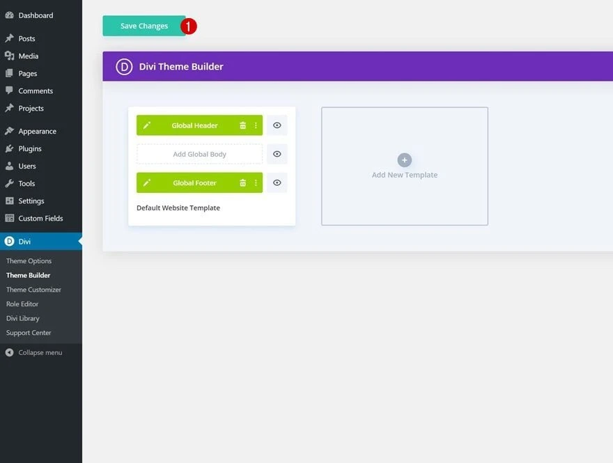 header & footer template for Divi's Podcaster Layout Pack