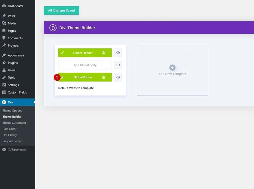 header & footer template for Divi's Podcaster Layout Pack